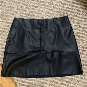 ZARA pleather button skirt SZ S